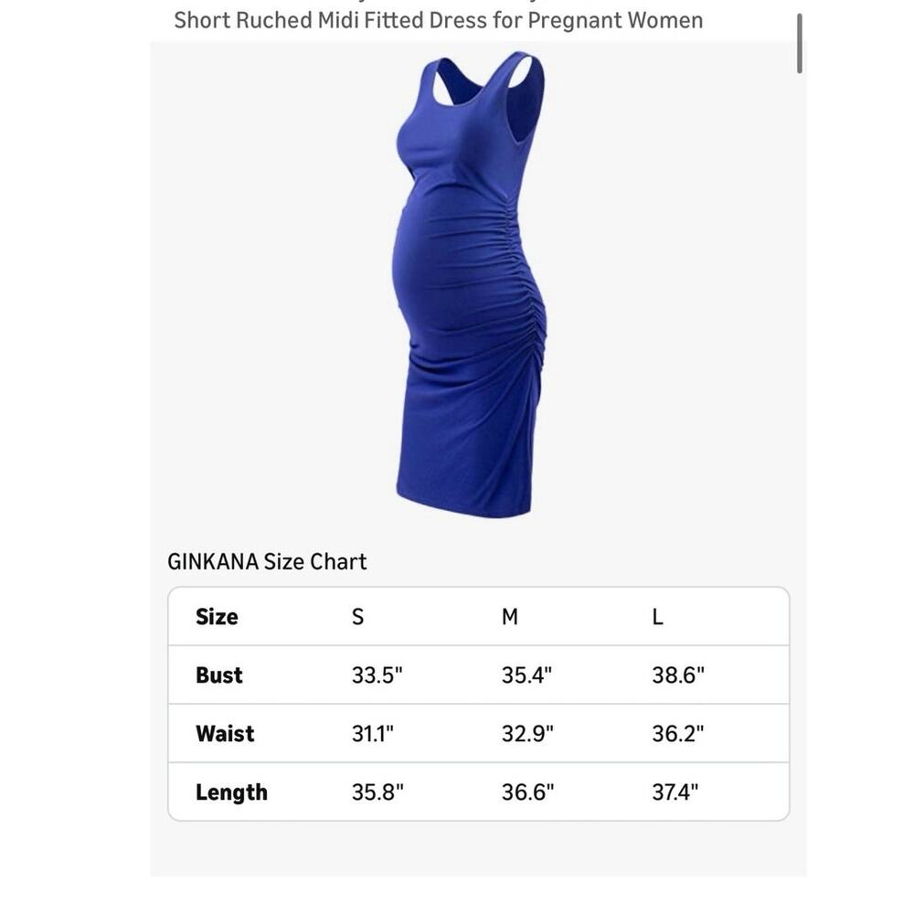 Ginkana Short Ruched Bodycon Pregnancy Maternity Dress L Rust Color or Caramel - Picture 9 of 9